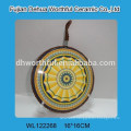 Round shape ceramic pot holders with lifting rope